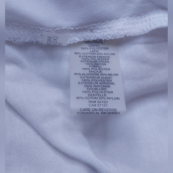 Calvin Klein White Chiffon Lace Crochet Detail Blouse Size Small Sheer Top Boho - Picture 8 of 11